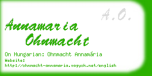 annamaria ohnmacht business card